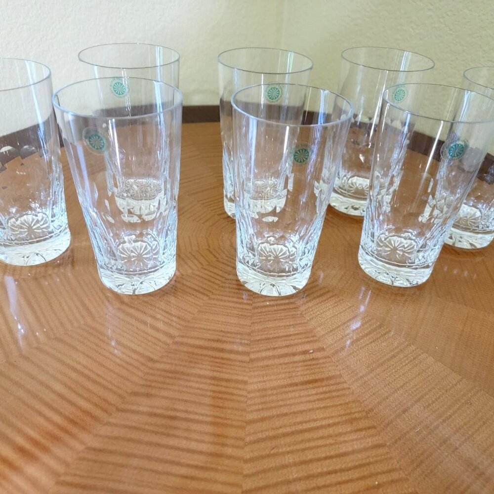 Galway Irish Crystal Tumbler Water Glasses "Old Galway" Pattern - Set of 8